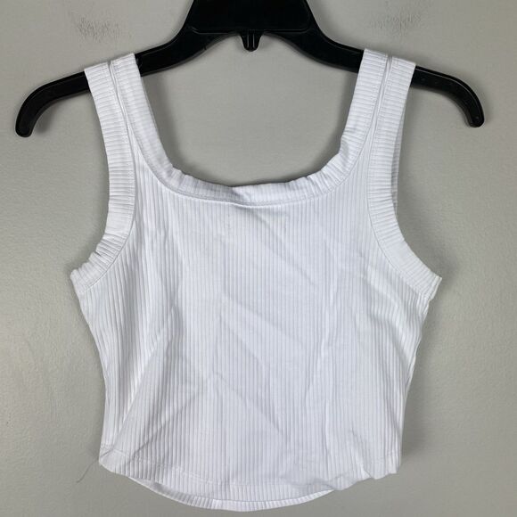 Madewell White The Tailored Crop Tank in Sleekhold Top Sz XXS NEW - Picture 4 of 6
